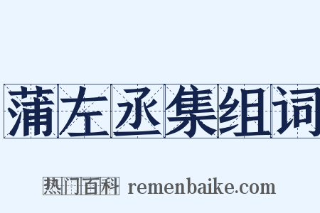 蒲左丞集组词是什么意思的图片